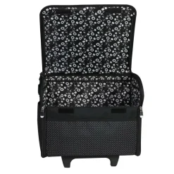 Everything Mary Collapsible Black Pin Dot Rolling Sewing Machine Tote