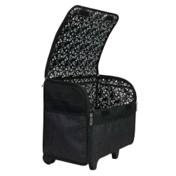 Everything Mary Collapsible Black Pin Dot Rolling Sewing Machine Tote
