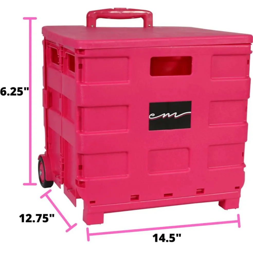 Everything Mary Collapsible Rolling Cart with Lid