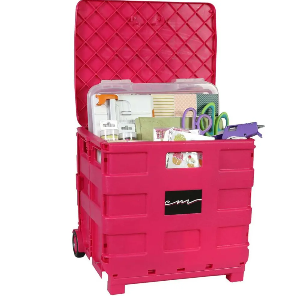 Everything Mary Collapsible Rolling Cart with Lid