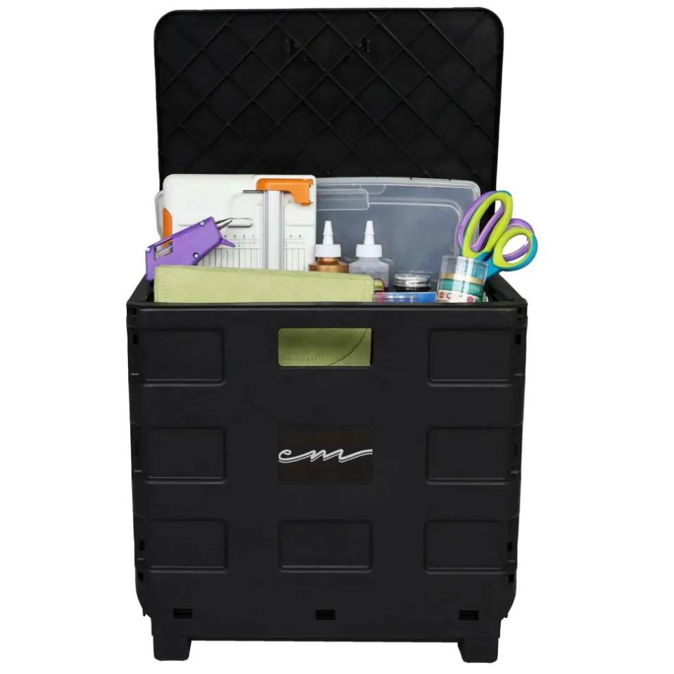 Everything Mary Collapsible Rolling Cart with Lid