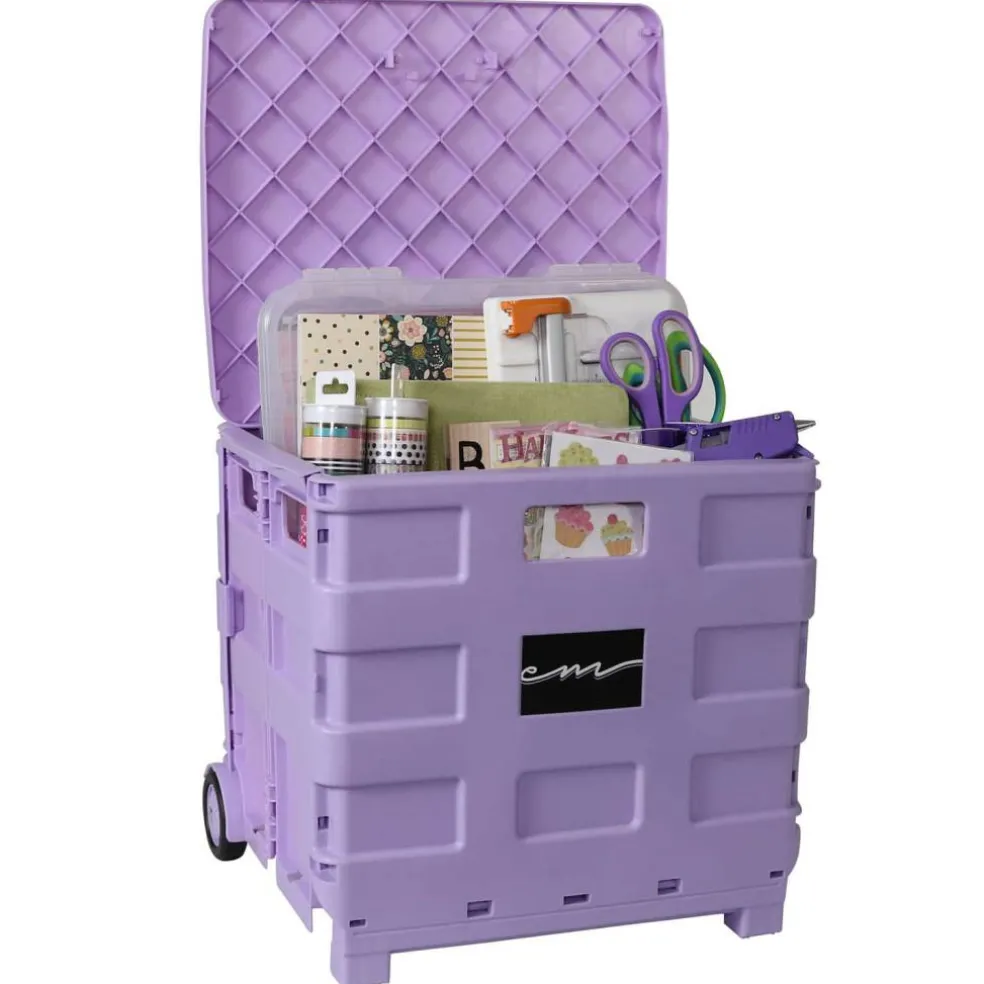 Everything Mary Collapsible Rolling Cart with Lid