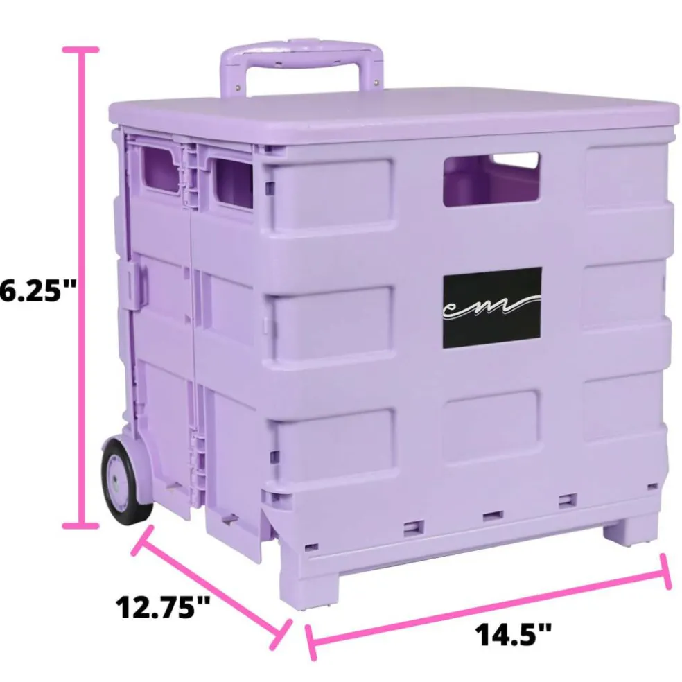 Everything Mary Collapsible Rolling Cart with Lid