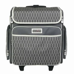 Everything Mary Gray & White Diamond Rolling Scrapbook Travel Case