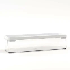 Everything Mary Large Clear Plastic Storage Box with White Lid