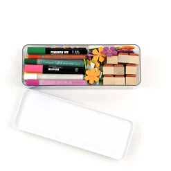 Everything Mary Large Clear Plastic Storage Box with White Lid