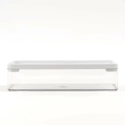 Everything Mary Large Clear Plastic Storage Box with White Lid