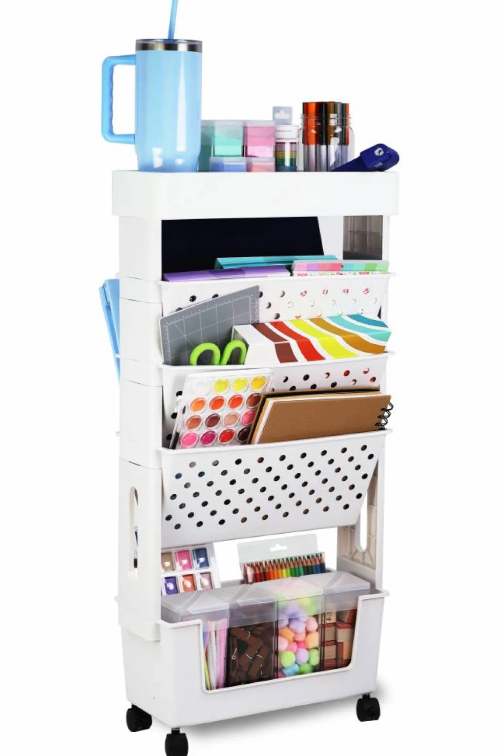Everything Mary Slim 5-Tier Rolling Organizer Cart