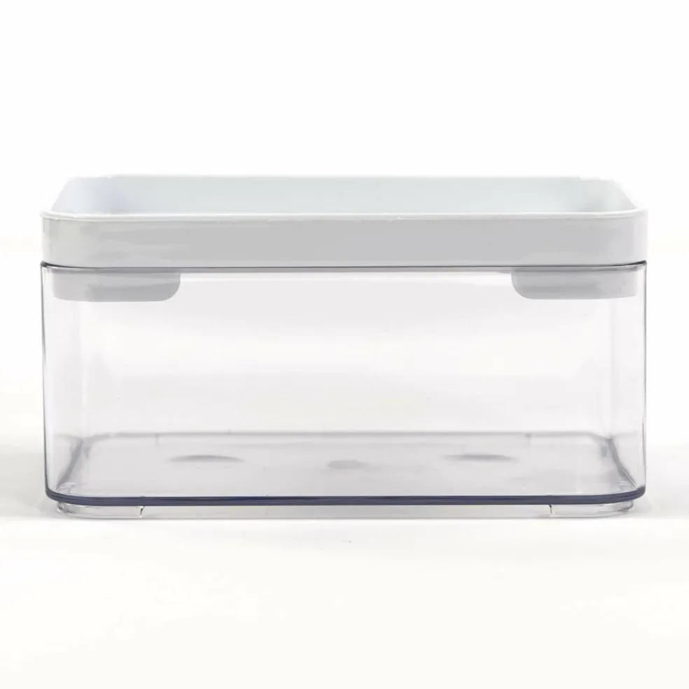 Everything Mary Small Clear Plastic Storage Box with White Lid