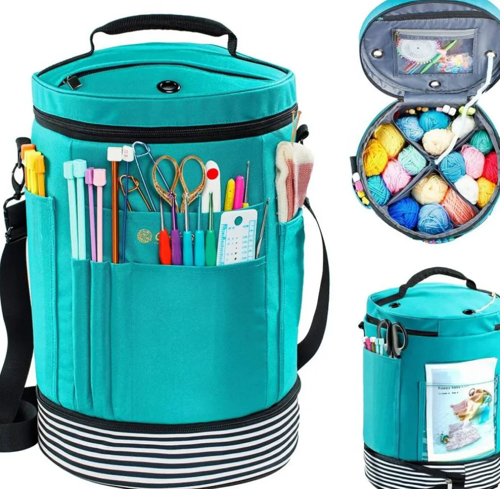 Expandable Crochet Bag-Knitting Bag Yarn Storage Organizer