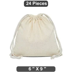 Expansive 6" x 9" Plain Cotton Muslin Pouch