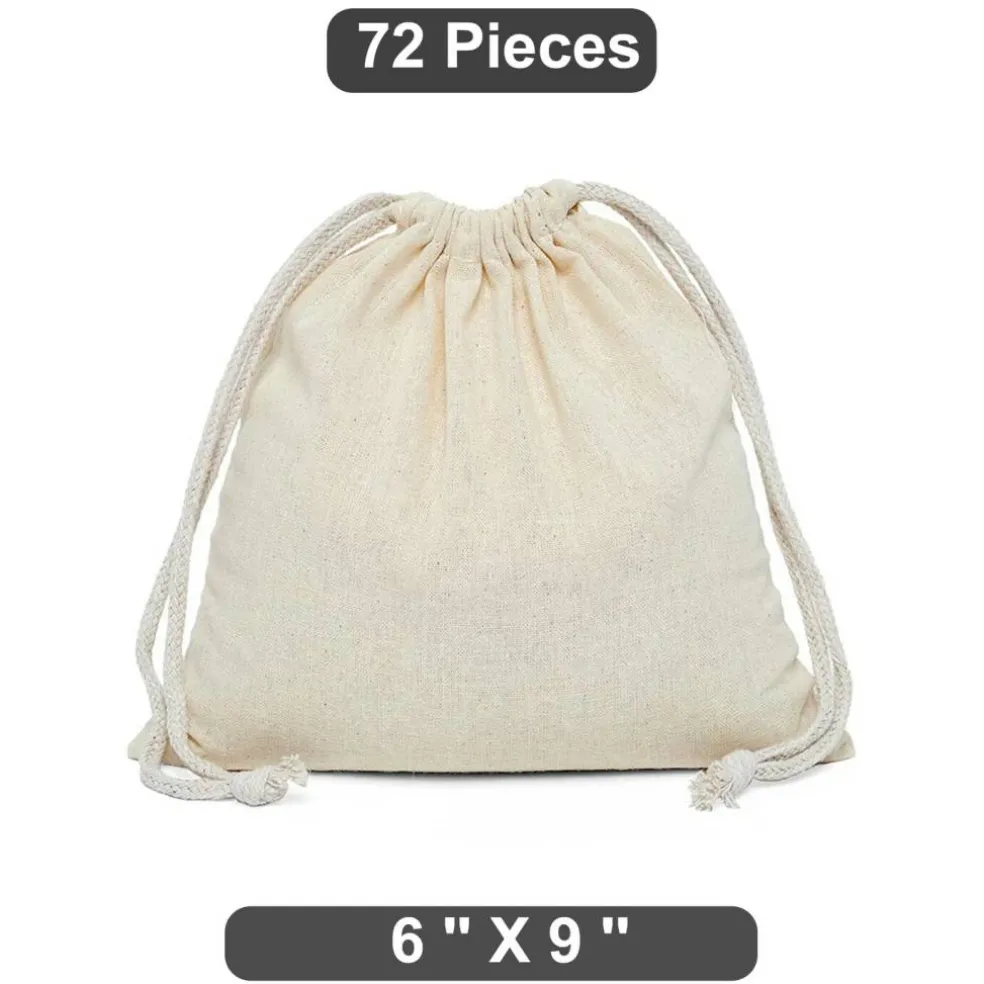 Expansive 6" x 9" Plain Cotton Muslin Pouch
