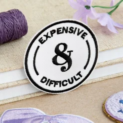 Expensive & Difficult Embroidered Iron-On & Adhesive Patch by Make MarketĀ®