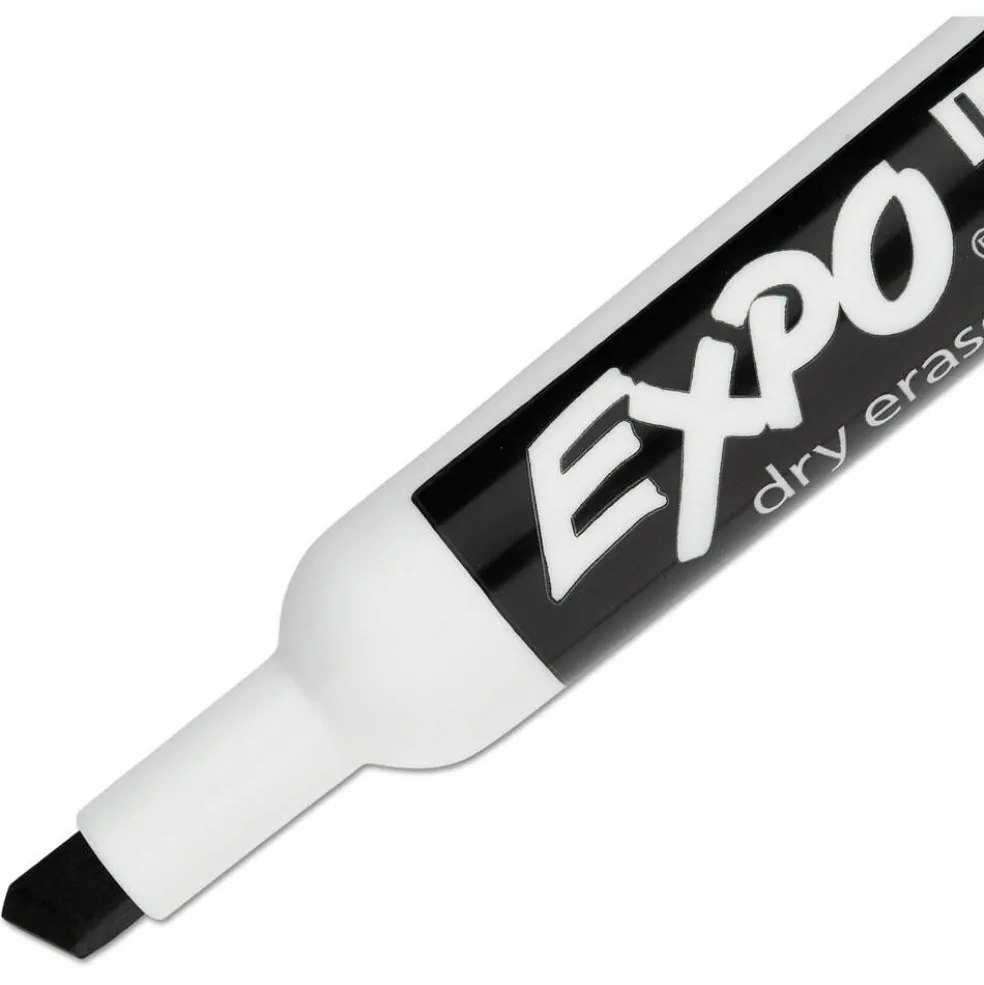EXPO Broad Chisel Tip Low-Odor Dry-Erase Marker Value Pack - Black (36/Box)