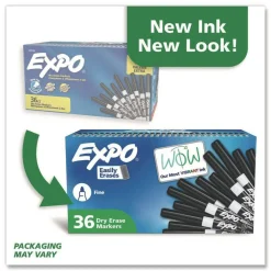 EXPO Fine Bullet Tip Low-Odor Dry-Erase Marker Value Pack - Black (36/Box)