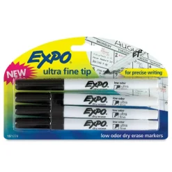 Expo Ultra-Fine Tip Dry Erase Markers - Set of 4, Black