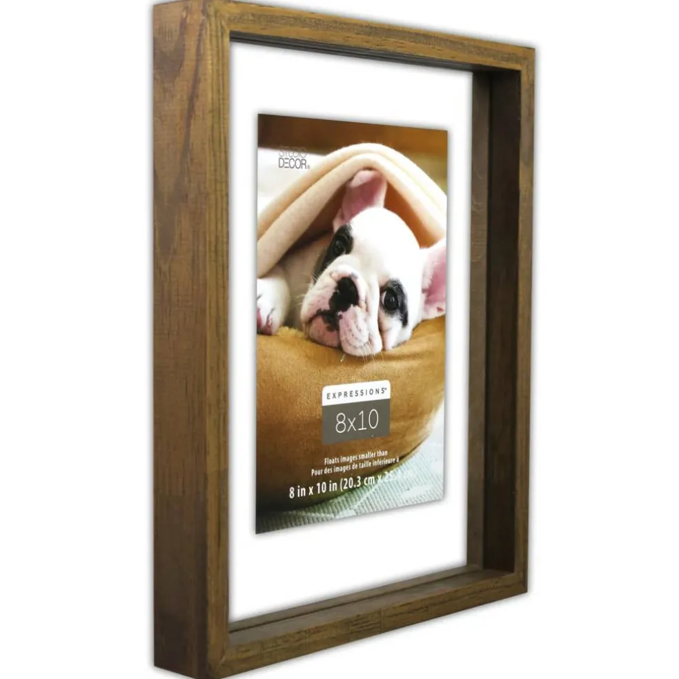 Expressions™ Brown Linear Wood Float Frame by Studio Décor®