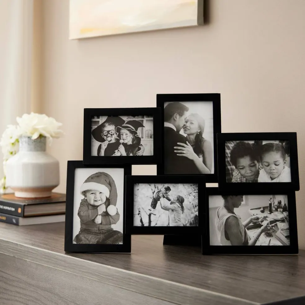 Expressions™ 6 Opening Black Collage Frame by Studio Décor®