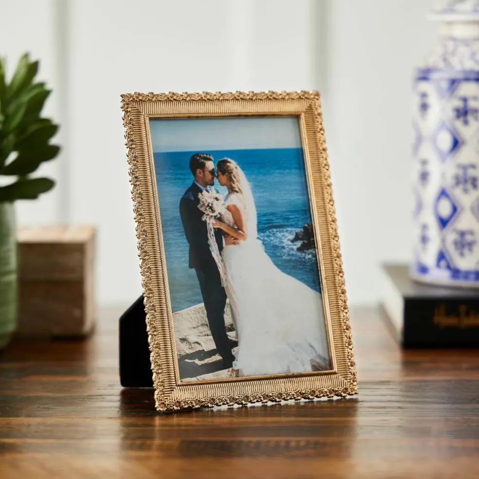 Expressions™ 4" x 6" Antique Gold Ornate Metal Tabletop Frame by Studio Décor®