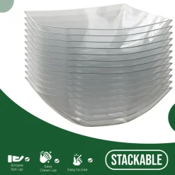 Exquisite Disposable Plastic Serving Bowls - for Parties, Salad Bar, Buffet, Candy - Bowl Set