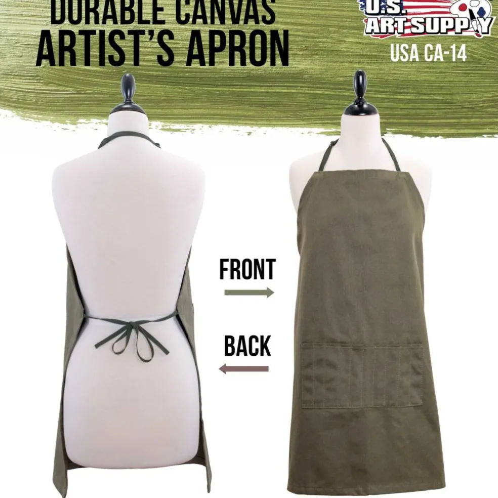 Extra Large Canvas Adjustable Artist Apron (Size: 30" x 25")
