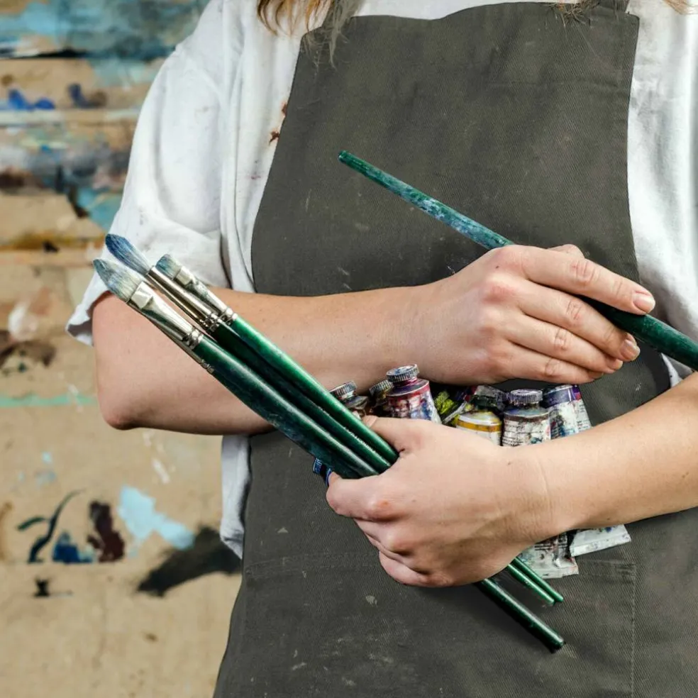 Extra Large Canvas Adjustable Artist Apron (Size: 30" x 25")