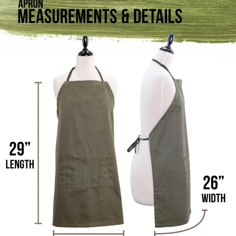 Extra Large Canvas Adjustable Artist Apron (Size: 30" x 25")