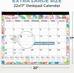 Extra Large 22x17 Desk Academic Calendar 2026-2027 - July 2026 to December 2027 Monthly Deskpad Blotter with Seasonal Designs - Large Hanging Wall Planner for Teachers, Home or Office - 234 Stickers