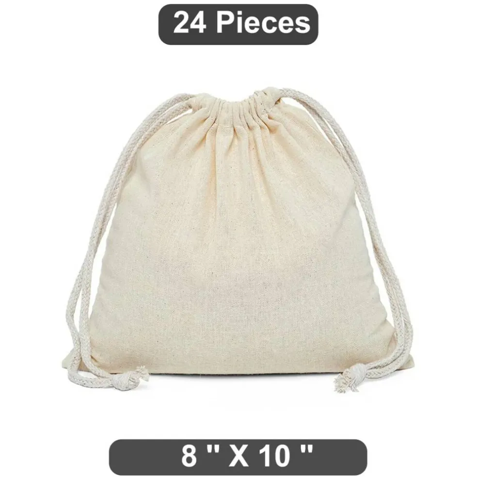 Extra 8" x 10" Plain Cotton Muslin Pouch