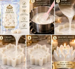 EZGI Candle Wax Metallic Bars for DIY Candle Making, 30 Pcs Ready to use 330g