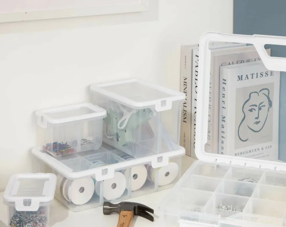 Ezy Storage Tall 4-Compartment Storage Box