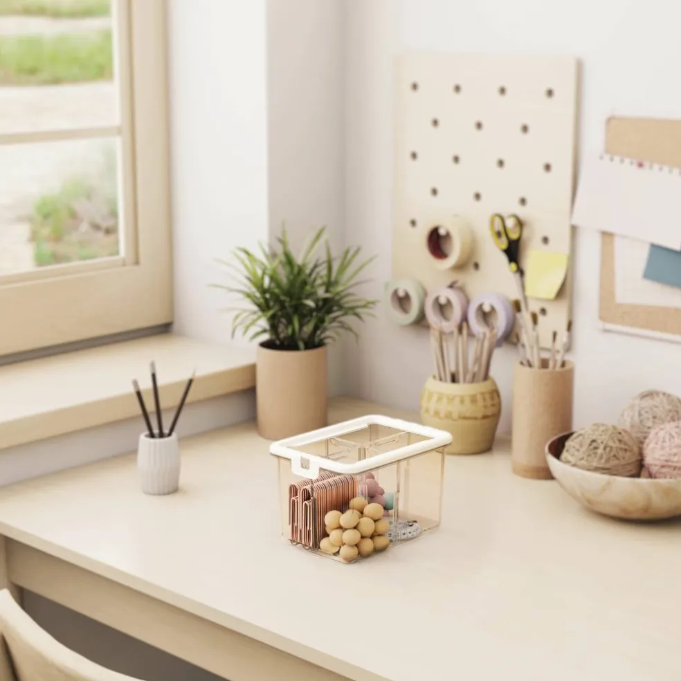 Ezy Storage Tall 4-Compartment Storage Box