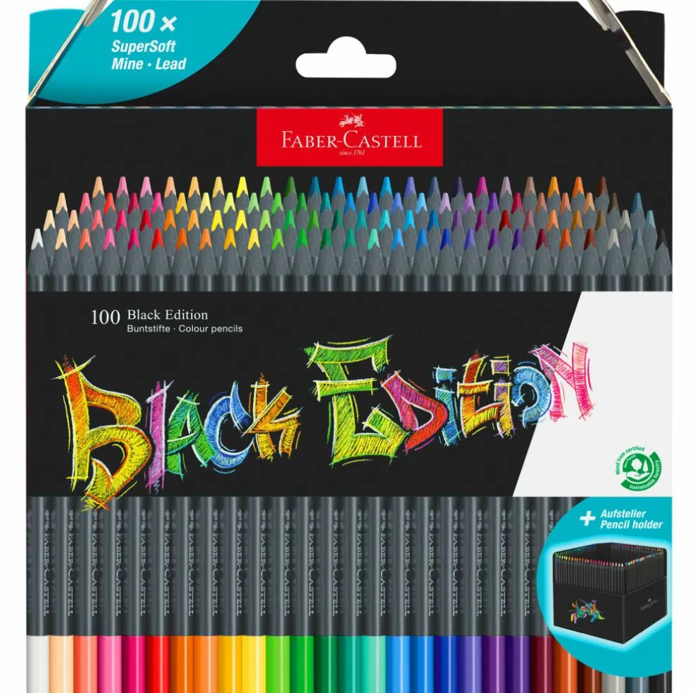Faber-Castell® Black Edition 100 Colored Pencils Set
