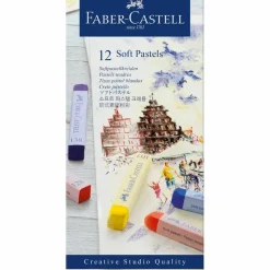 Faber-CastellĀ® Full Length 12 Color Soft Pastel Stick Set