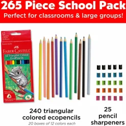 Faber-Castell® 240-Piece Triangular Colored EcoPencils School Pack