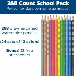 Faber-Castell® 288-Piece Watercolor Pencils School Pack