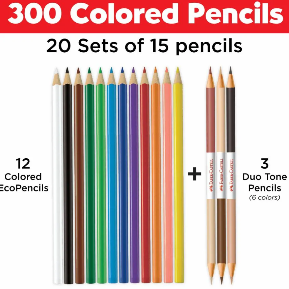 Faber-Castell® 300-Piece World Colors Pencil School Pack