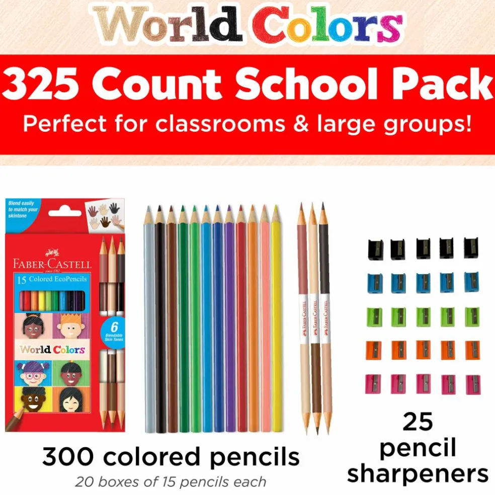 Faber-Castell® 300-Piece World Colors Pencil School Pack