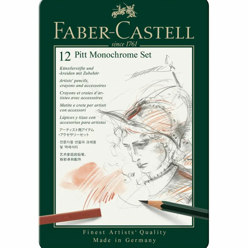 Faber-Castell Pitt 12 Color Monochrome Pencil Set
