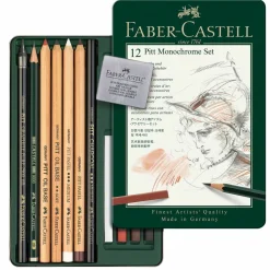 Faber-Castell Pitt 12 Color Monochrome Pencil Set