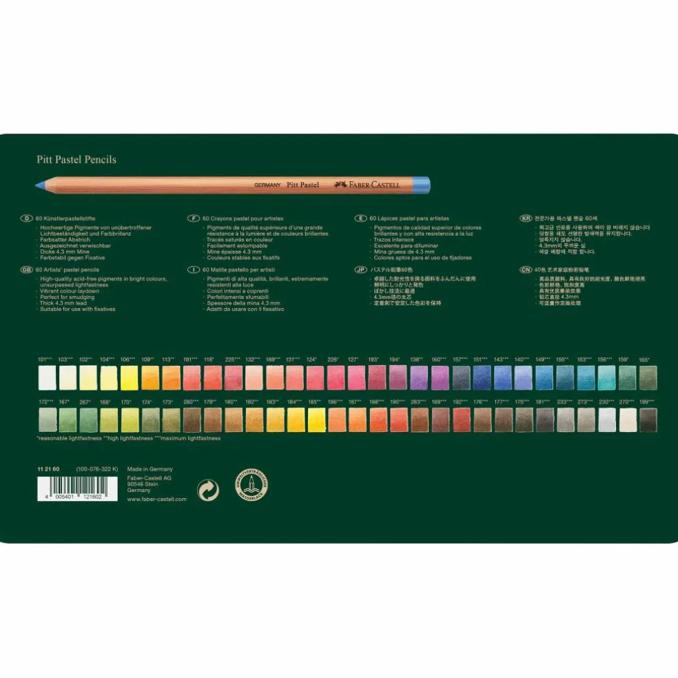 Faber-Castell Pitt 60 Color Pastel Pencil Set