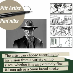 Faber-Castell® PITT® 8 Piece Black Artist Pen Set