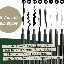 Faber-Castell® PITT® 8 Piece Black Artist Pen Set