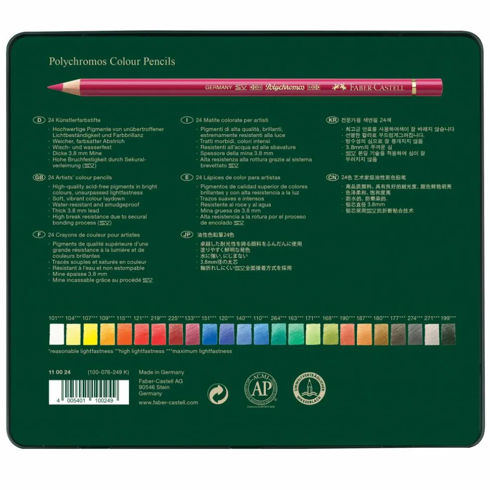 Faber-Castell Polychromos 24 Color Pencil Set