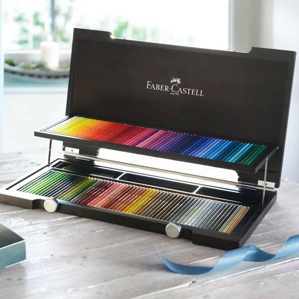 Faber-Castell Polychromos 120 Color Colored Pencil Set in Wood Case