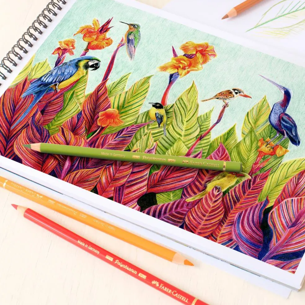 Faber-Castell Polychromos 120 Color Colored Pencil Set in Wood Case