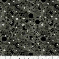 Fabric Editions Gray Starry Night Cotton Fabric