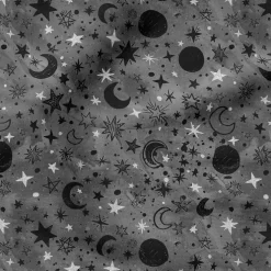 Fabric Editions Gray Starry Night Cotton Fabric