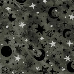 Fabric Editions Gray Starry Night Cotton Fabric
