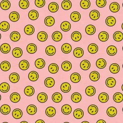 Fabric Editions Smile on Pink Cotton Fabric
